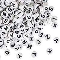 Los mejores  - Naler 1200 Abalorios Letras Redondas Cuentas Alfabeto para Pulseras DIY Manualidades(6mm- 26 Letras)